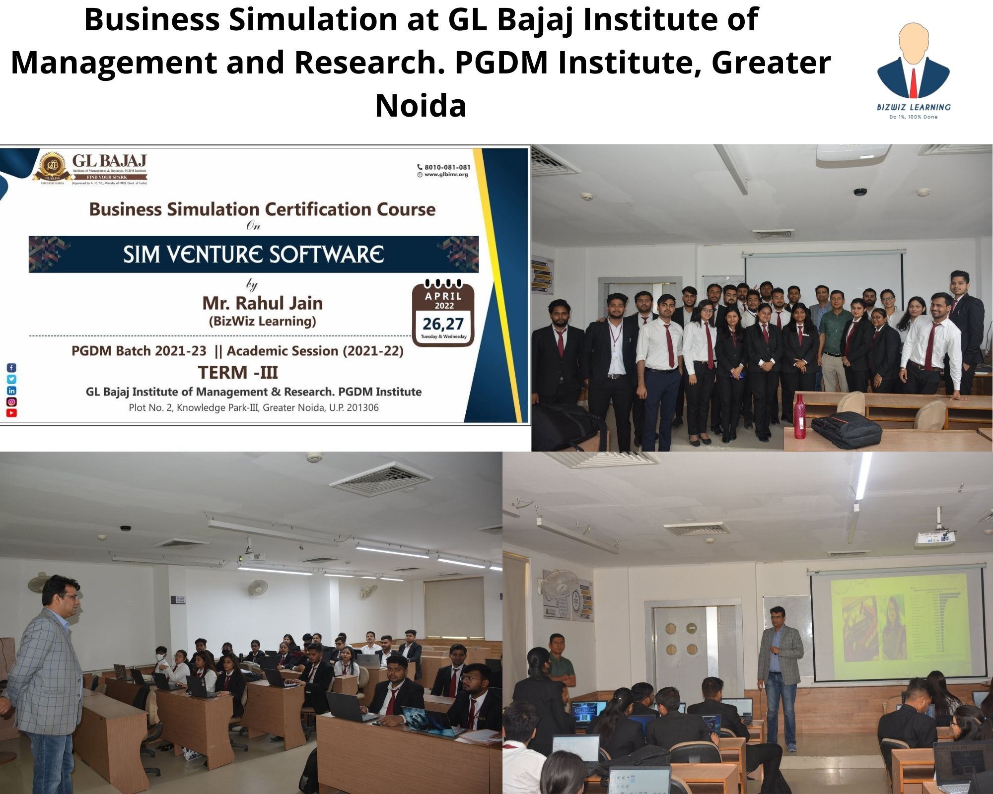 Business Simulation at GL Bajaj Institute of Management and Research. PGDM Institute, Greater Noida