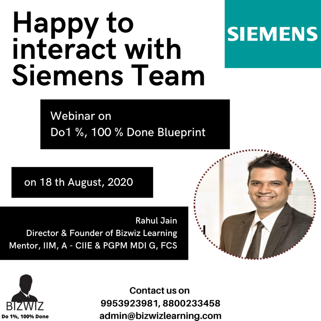 Do 1 %, 100 %Done Blueprint Seminar with Siemens Team